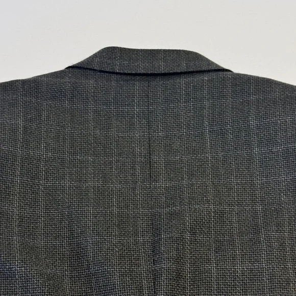 Canali Suit Jacket Mens 54 Gray Check Wool Cashmere Tweed Sport Coat Made Italy